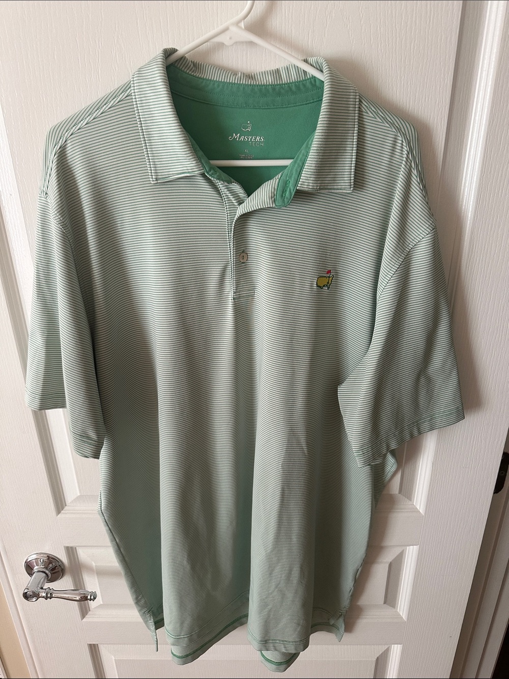 Masters Light Green Pinstripe Polo Shirt